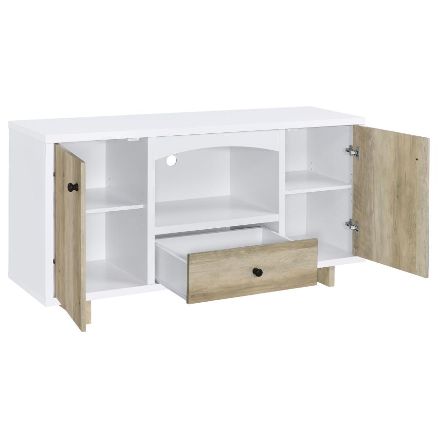 (image for) Dalton 2-door Storage Credenza White and Distressed Pine