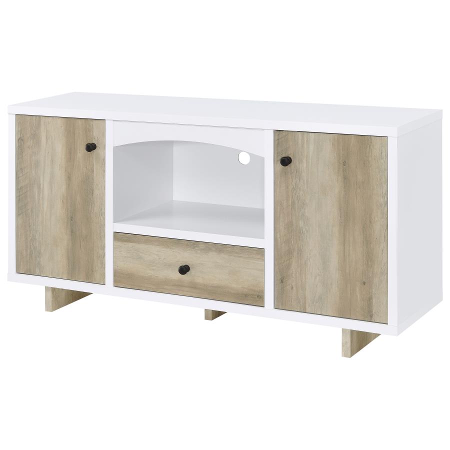 (image for) Dalton 2-door Storage Credenza White and Distressed Pine