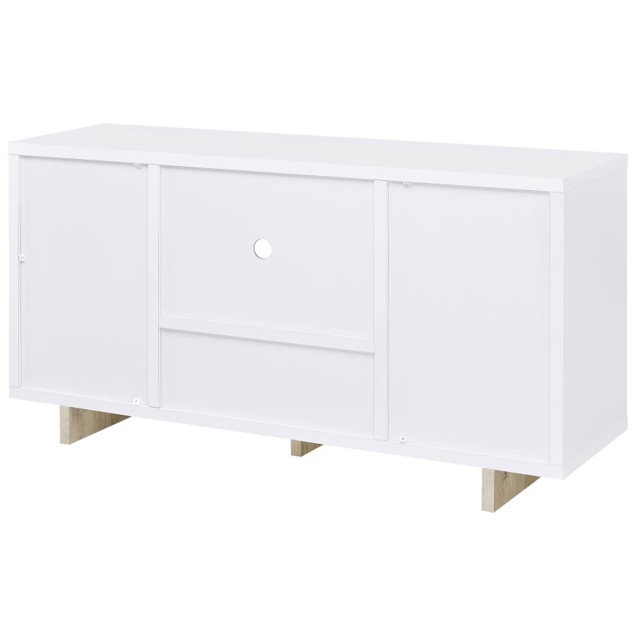 (image for) Dalton 2-door Storage Credenza White and Distressed Pine