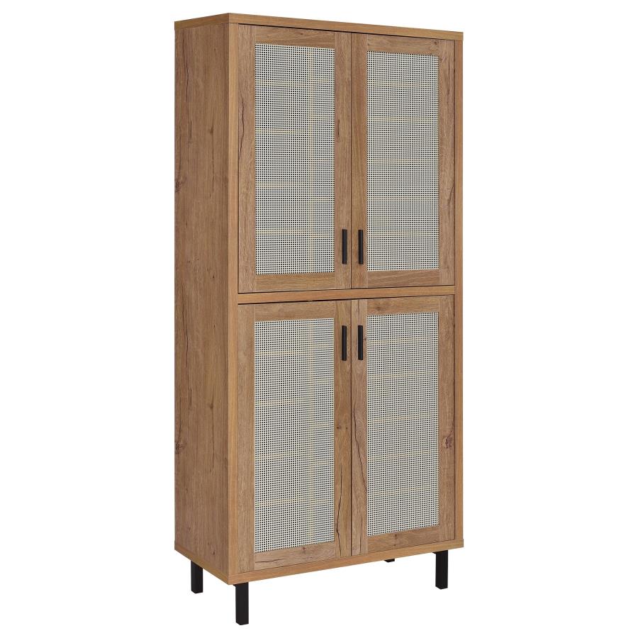 (image for) Teller 80-inch 4-door Tall Shoe Storage Cabinet Natural Oak