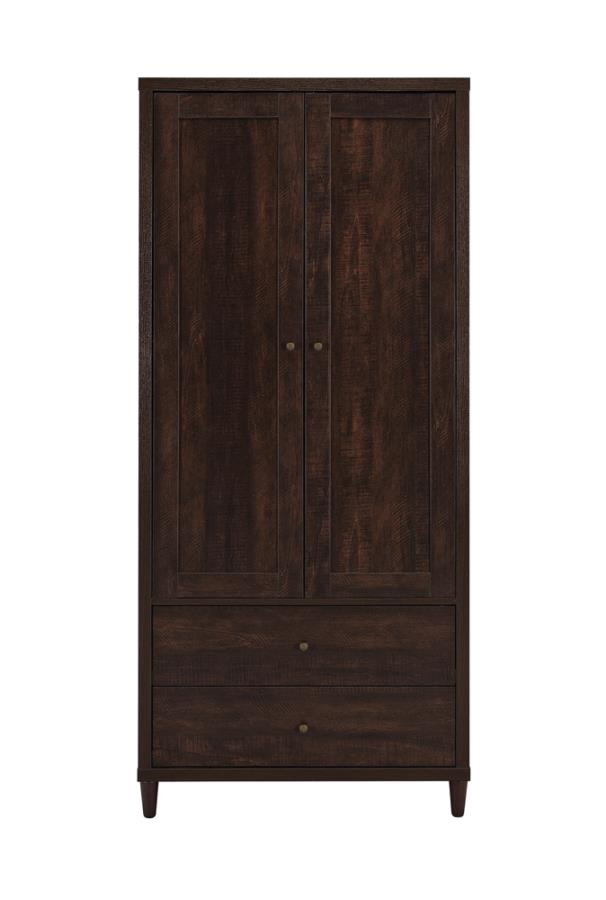 (image for) Wadeline 2-door Tall Accent Storage Cabinet Rustic Tobacco