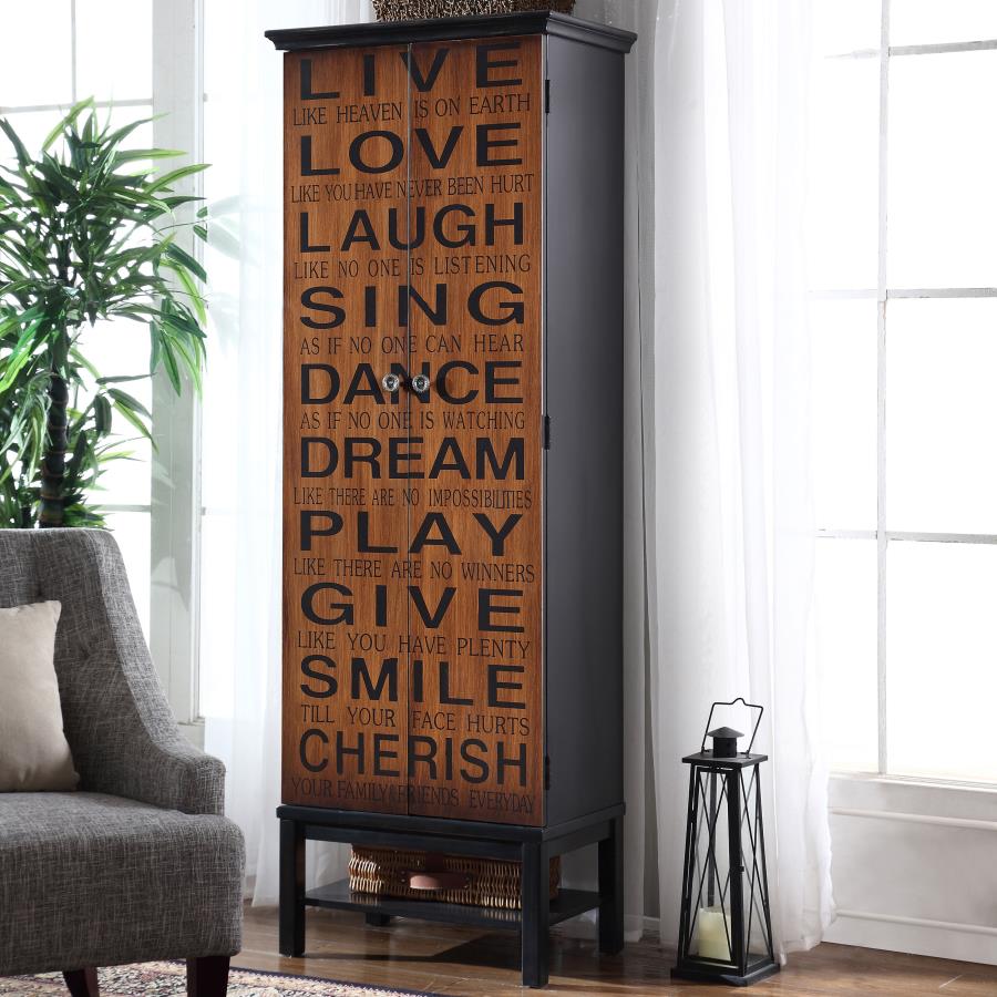 (image for) Lovegood 2-door Wood Tall Storage Cabinet Black and Brown