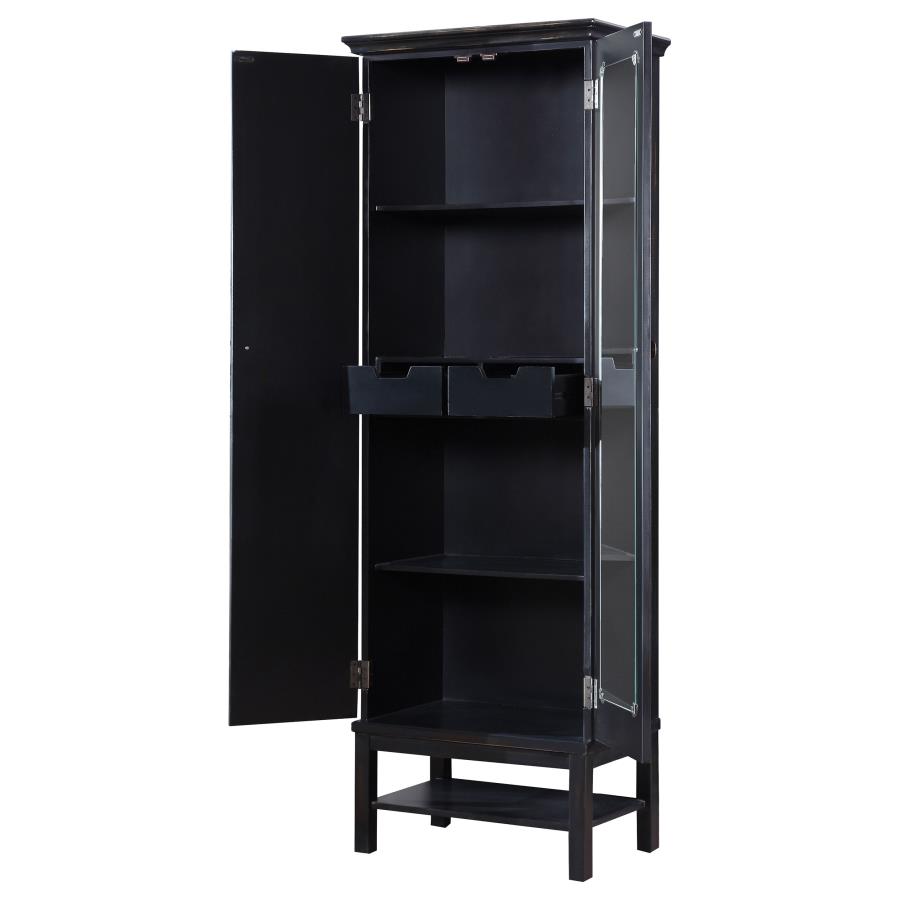 (image for) Lovegood 2-door Wood Tall Storage Cabinet Black and Brown