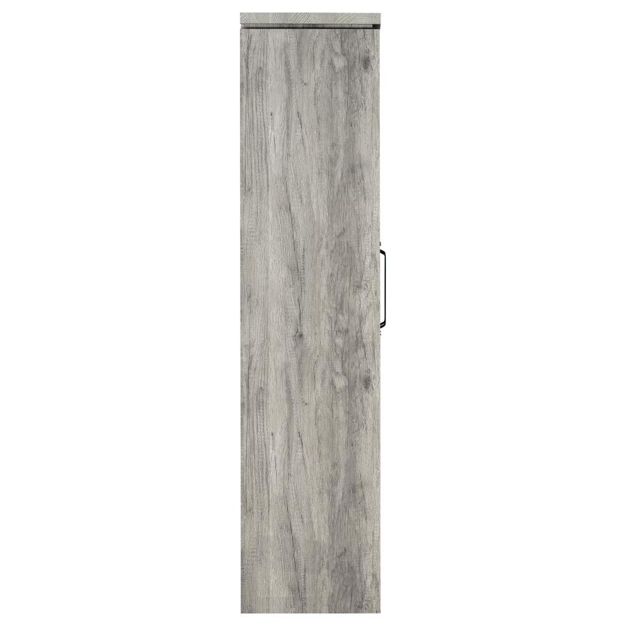 (image for) Alejo 2-door Engineered Wood Tall Cabinet Grey Driftwood