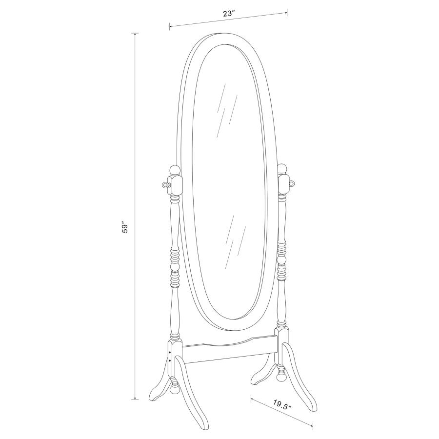 (image for) Foyet Wood Adjustable Full Length Cheval Mirror White