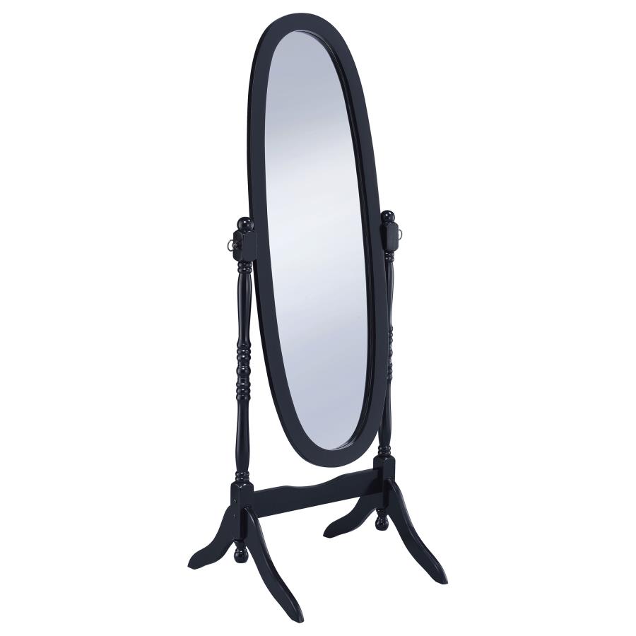 (image for) Foyet Wood Adjustable Full Length Cheval Mirror Black - Click Image to Close