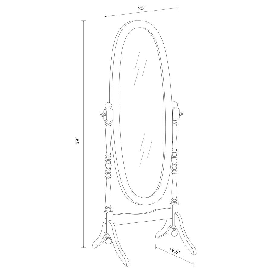 (image for) Foyet Wood Adjustable Full Length Cheval Mirror Black