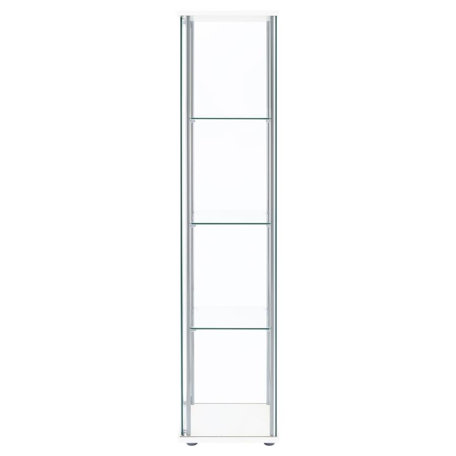 (image for) Bellatrix 4-shelf Clear Glass Curio Cabinet White