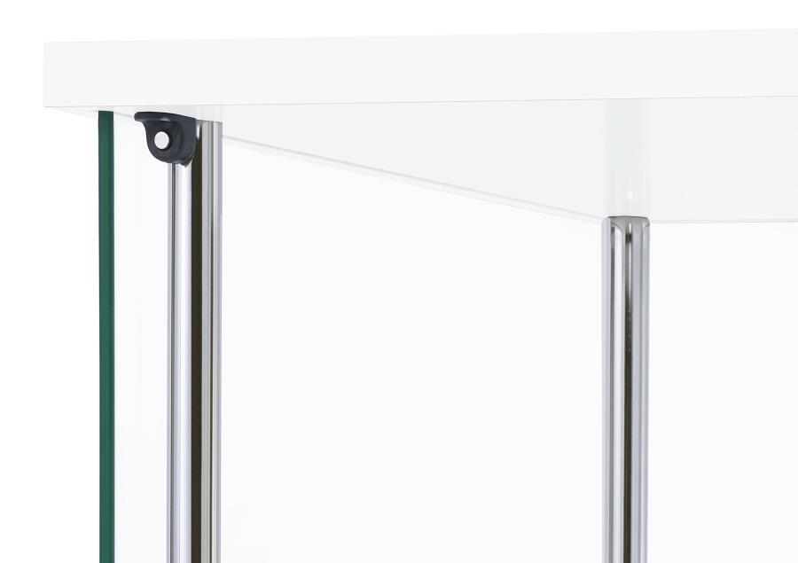 (image for) Bellatrix 4-shelf Clear Glass Curio Cabinet White