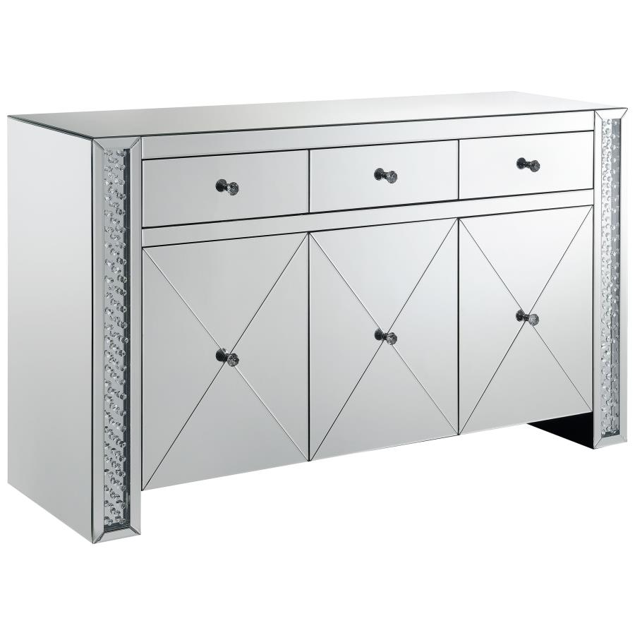 (image for) Maya 3-drawer Mirrored Storage Accent Cabinet Silver