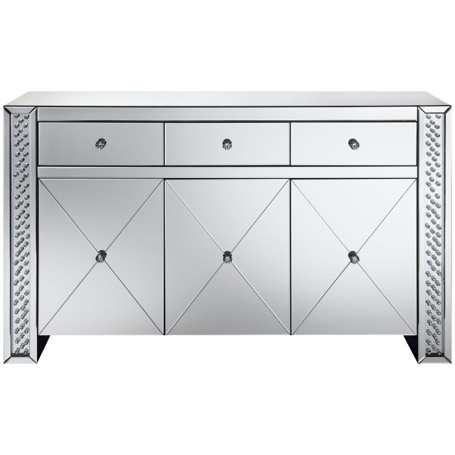 (image for) Maya 3-drawer Mirrored Storage Accent Cabinet Silver