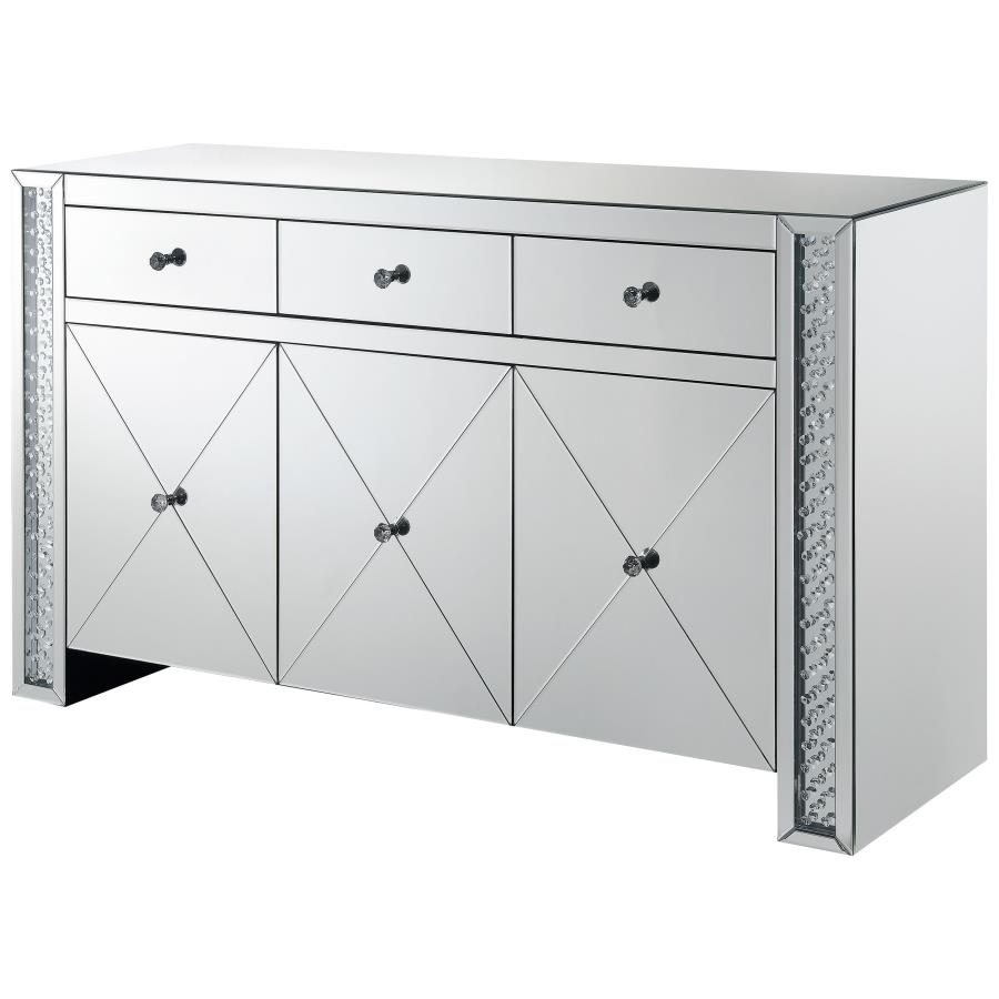 (image for) Maya 3-drawer Mirrored Storage Accent Cabinet Silver