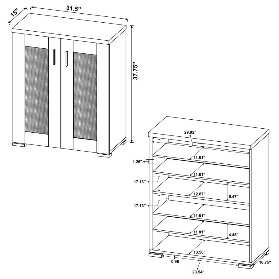 (image for) Bristol 6-shelf Engineered Wood Shoe Cabinet Golden Oak