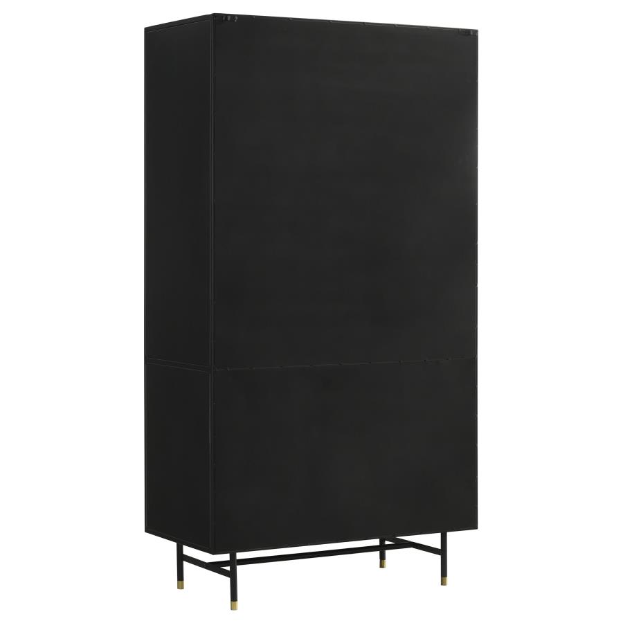 (image for) Santiago 4-door Metal Tall Storage Cabinet Matte Black