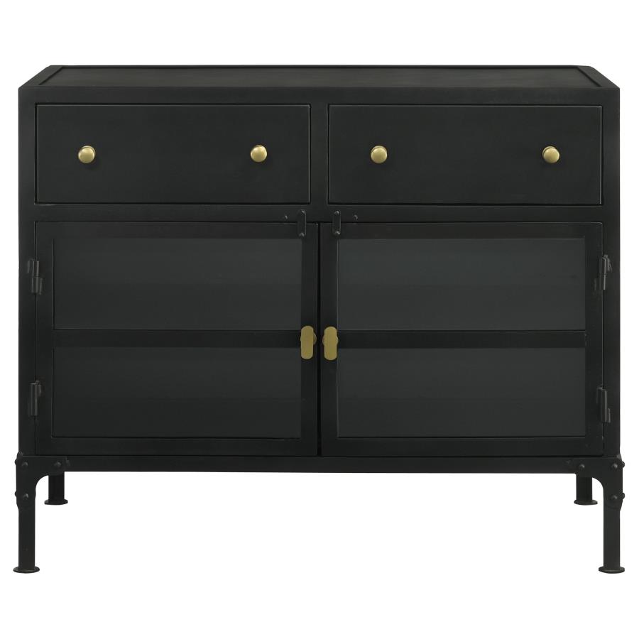 (image for) Sadler 2-drawer Metal Accent Storage Cabinet Matte Black