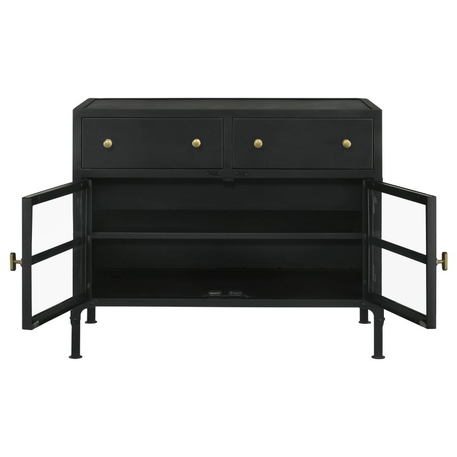 (image for) Sadler 2-drawer Metal Accent Storage Cabinet Matte Black