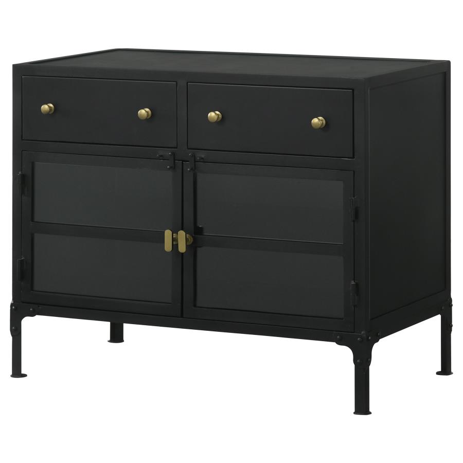 (image for) Sadler 2-drawer Metal Accent Storage Cabinet Matte Black