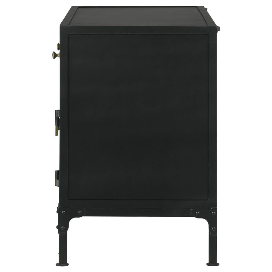 (image for) Sadler 2-drawer Metal Accent Storage Cabinet Matte Black