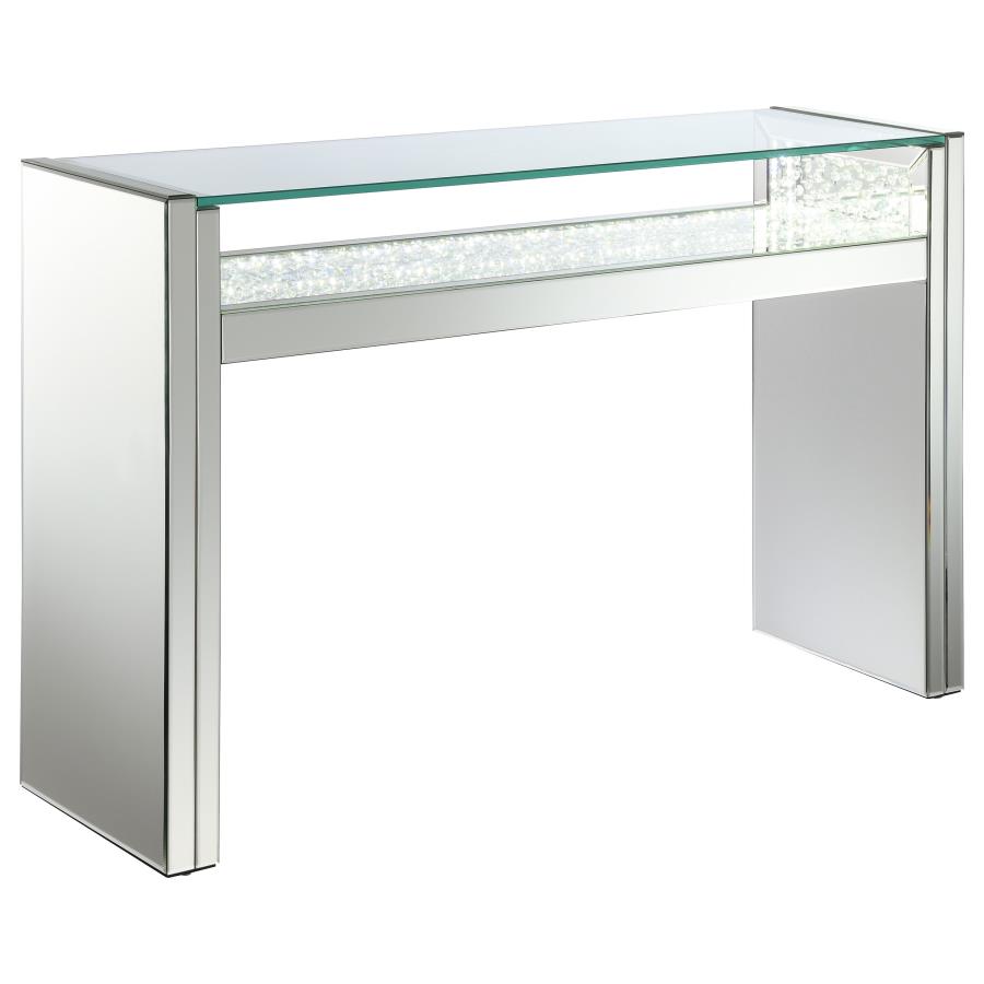 (image for) Edna Mirrored Acrylic Console Table LED Lighting Silver