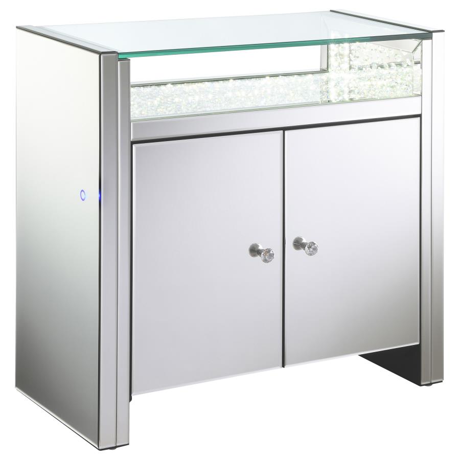 (image for) Betsey 2-door Mirrored Acrylic Storage Accent Cabinet Silver