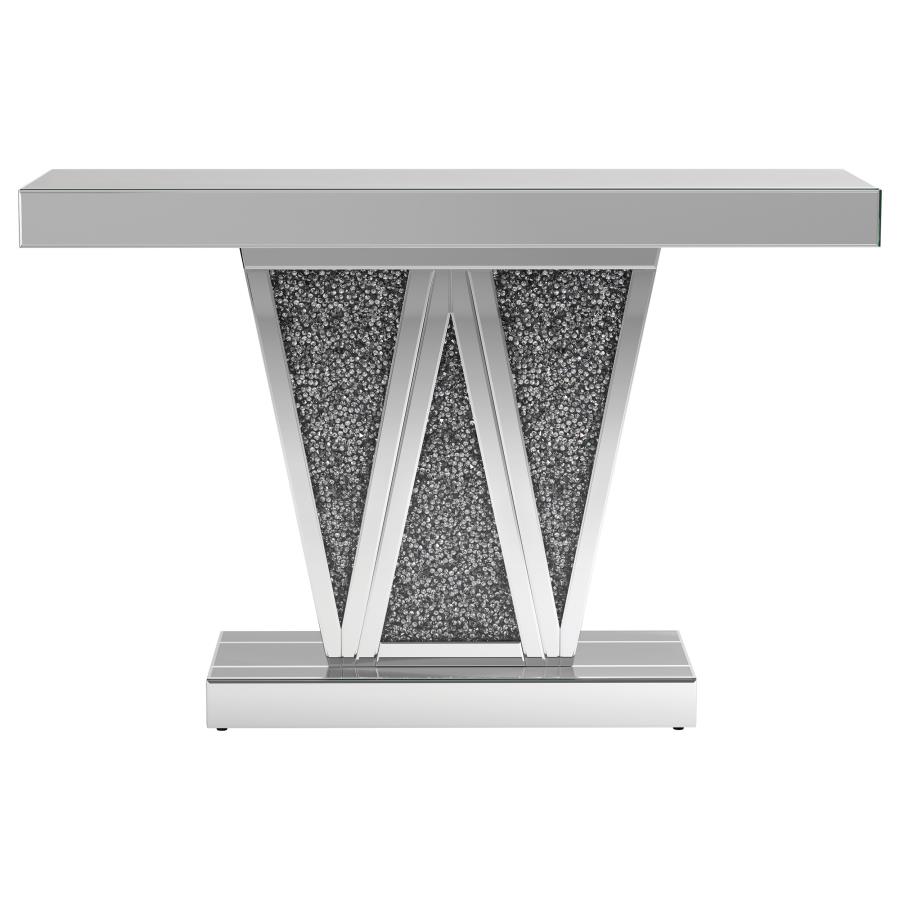 (image for) Crocus Rectangular Mirrored Entryway Console Table Silver - Click Image to Close