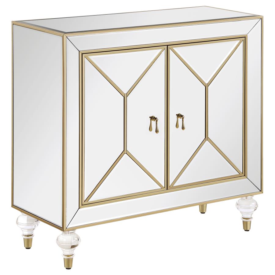 (image for) Lupin 2-door Mirrored Storage Accent Cabinet Champagne