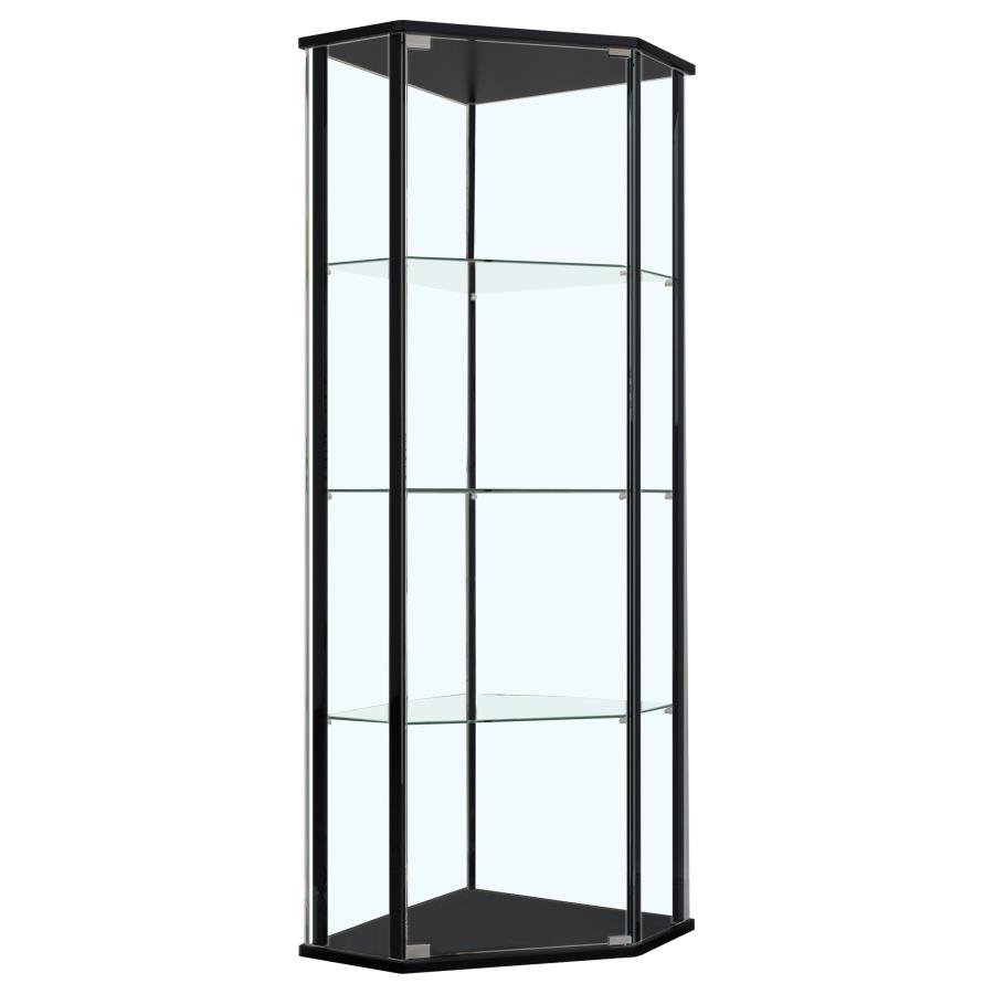 (image for) Zenobia 4-shelf Curio Cabinet Display Case Black