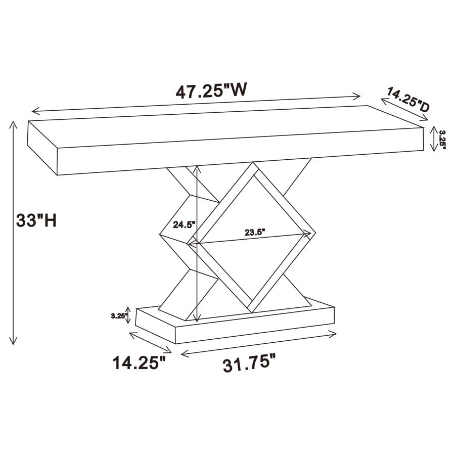 (image for) Andorra Infinity Mirror LED Entryway Console Table Silver