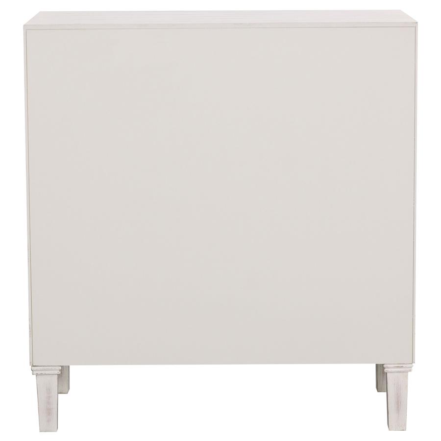 (image for) Clarkia Accent Cabinet with Floral Carved Door White