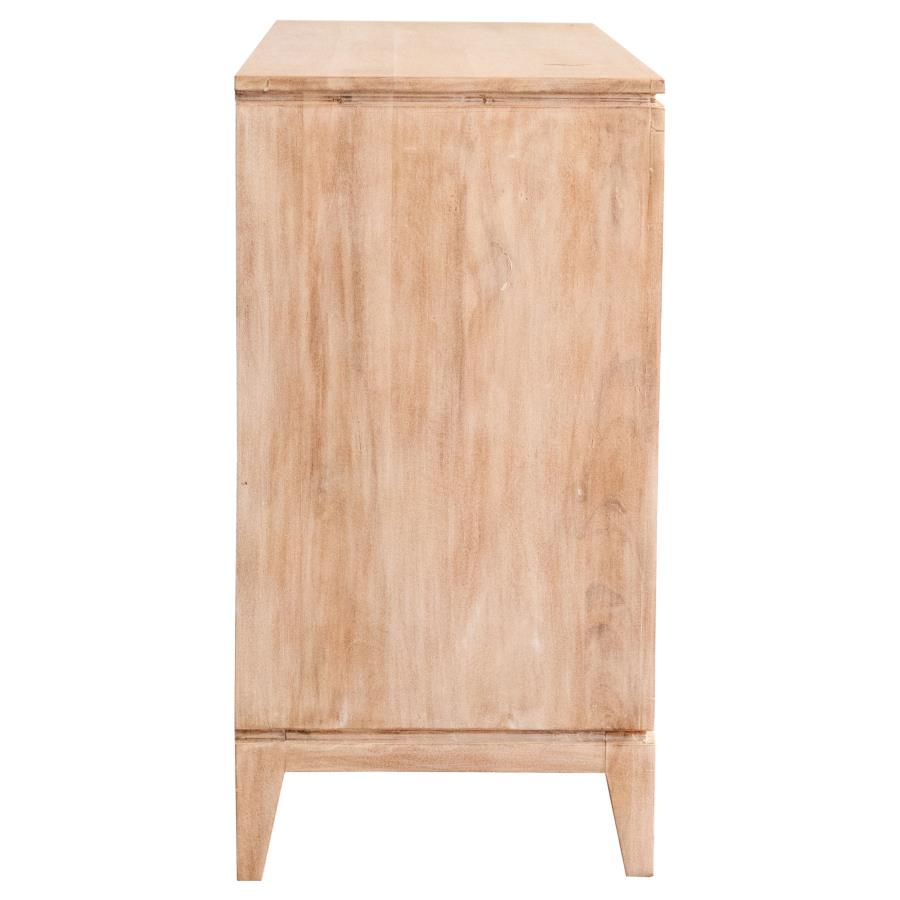 (image for) Eberto 2-door Geometric Accent Cabinet White Distressed