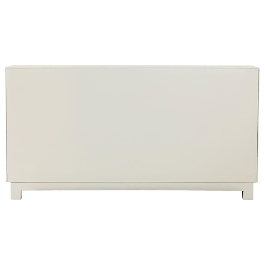 (image for) Voula 4-door Wood Accent Storage Cabinet White and Gold