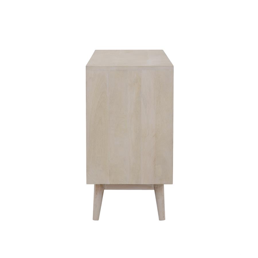 (image for) Ixora 2-door Wood Accent Cabinet White Washed and Black