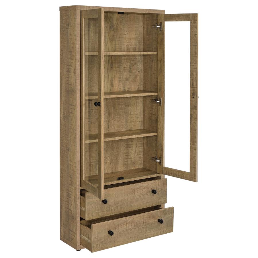 (image for) Hawthorne 4-shelf Glass Door Tall Cabinet with Drawers Mango