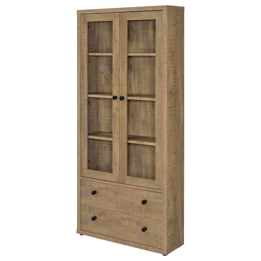 (image for) Hawthorne 4-shelf Glass Door Tall Cabinet with Drawers Mango