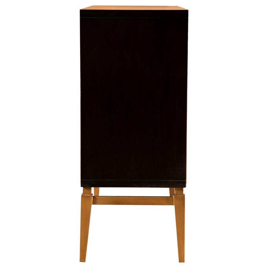 (image for) Zira 2-door Wood Parquet Storage Accent Cabinet Brown