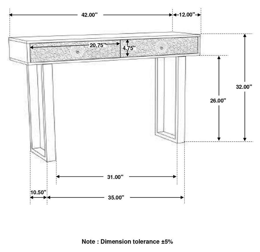 (image for) Draco 2-drawer Console Table Hand Carved Details Natural