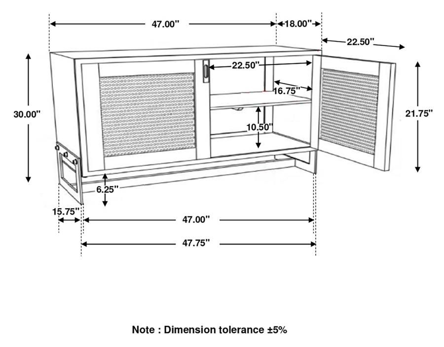 (image for) April 2-door Storage Accent Cabinet White Washed