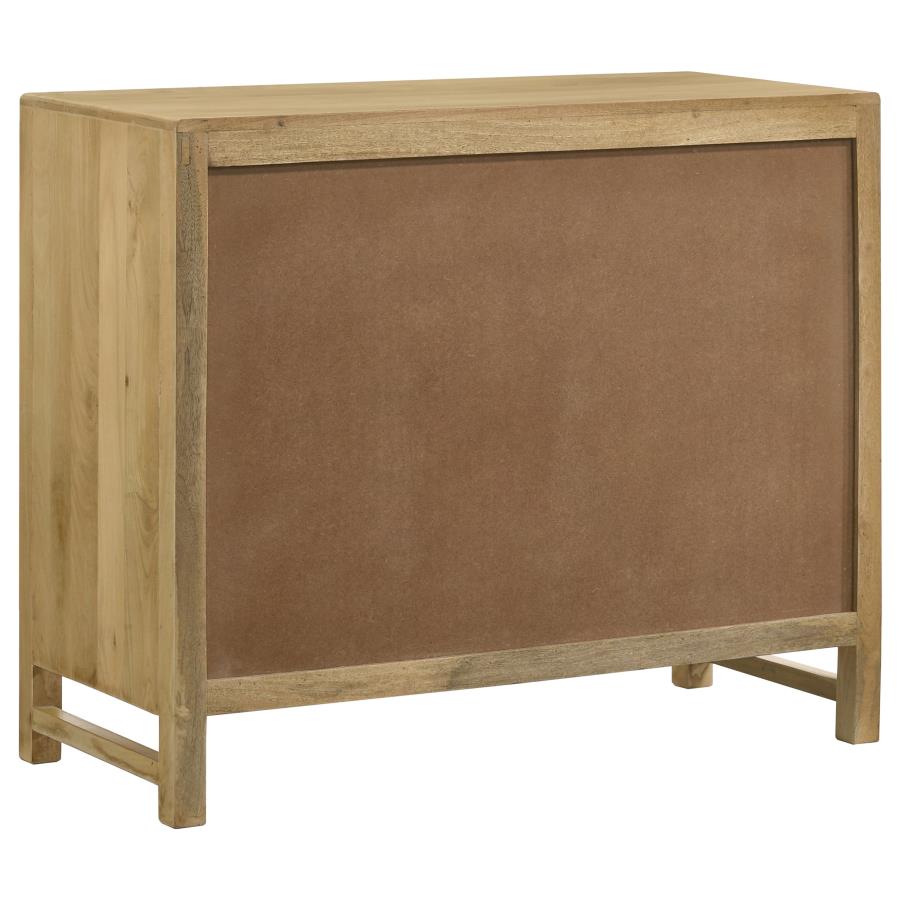 (image for) Zamora 2-door Wood Accent Cabinet with Woven Cane Natural