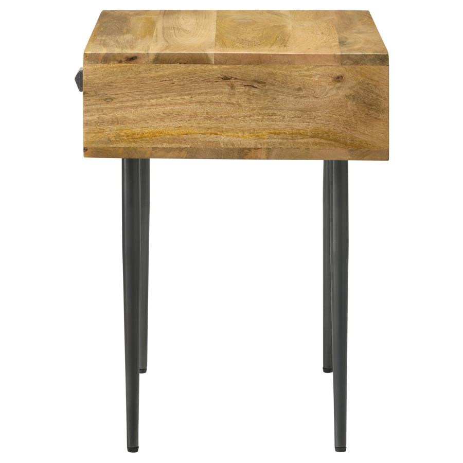 (image for) Ezra 1-drawer Rectangular Accent Side Table Natural Mango