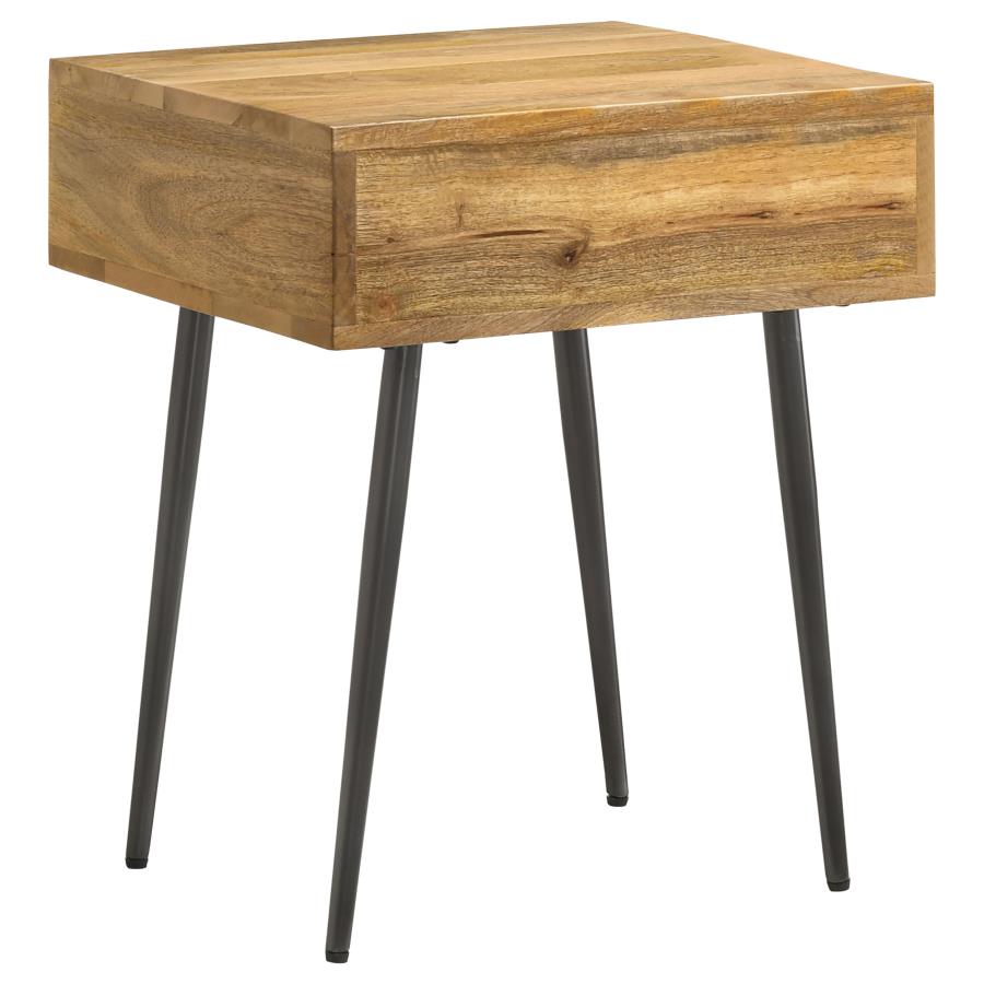 (image for) Ezra 1-drawer Rectangular Accent Side Table Natural Mango