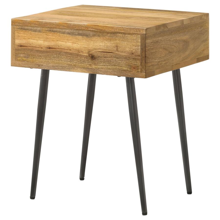 (image for) Ezra 1-drawer Rectangular Accent Side Table Natural Mango