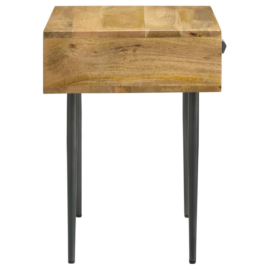 (image for) Ezra 1-drawer Rectangular Accent Side Table Natural Mango