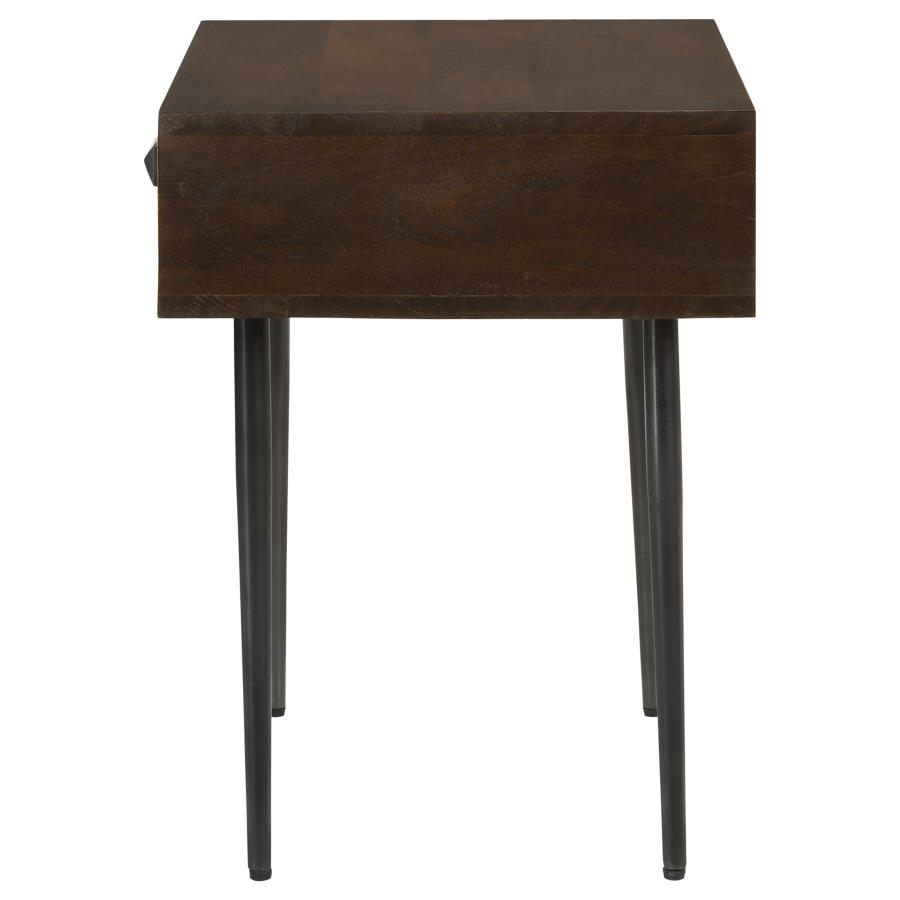 (image for) Ezra 1-drawer Rectangular Accent Side Table Coffee Brown