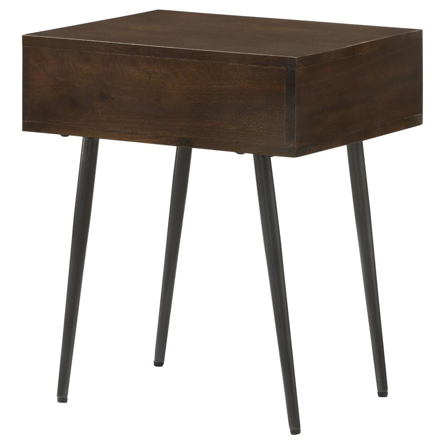 (image for) Ezra 1-drawer Rectangular Accent Side Table Coffee Brown