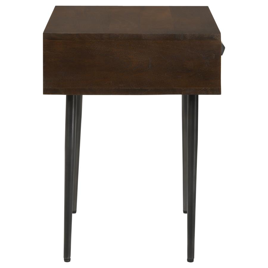 (image for) Ezra 1-drawer Rectangular Accent Side Table Coffee Brown