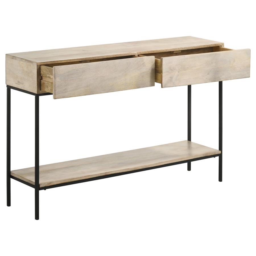 (image for) Rubeus 2-drawer Wood Entryway Console Table White Washed