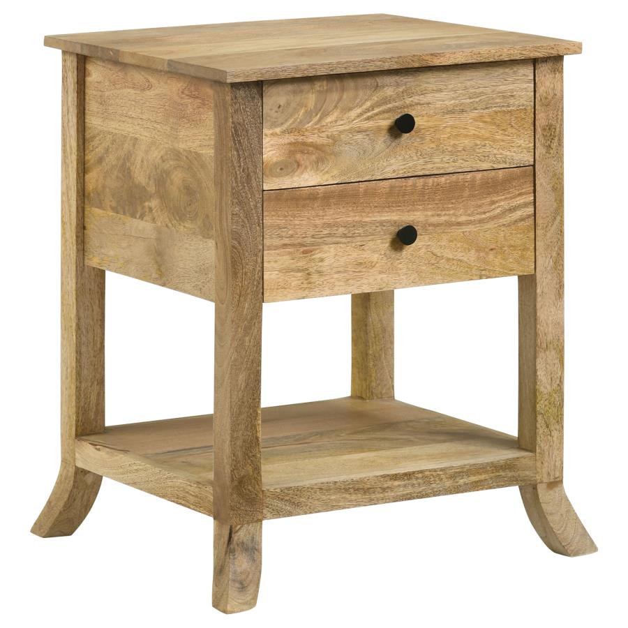 (image for) Russo 2-drawer Accent Side End Table Natural Mango