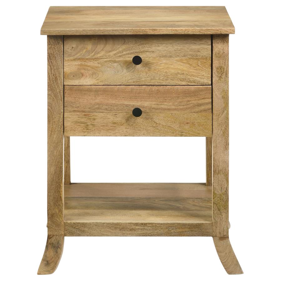 (image for) Russo 2-drawer Accent Side End Table Natural Mango