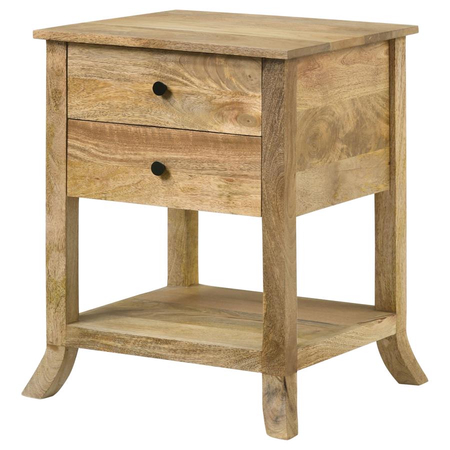 (image for) Russo 2-drawer Accent Side End Table Natural Mango