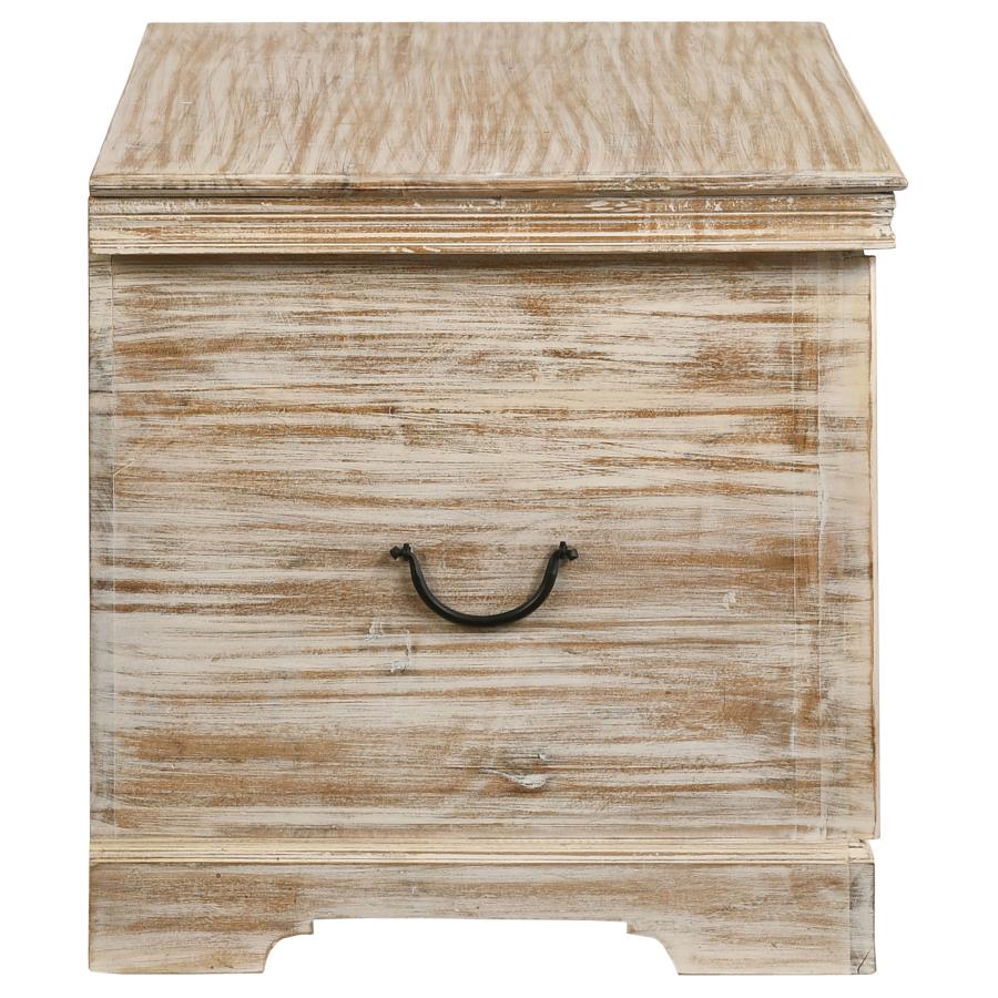 (image for) Nilay Wood Storage Trunk White Washed and Black